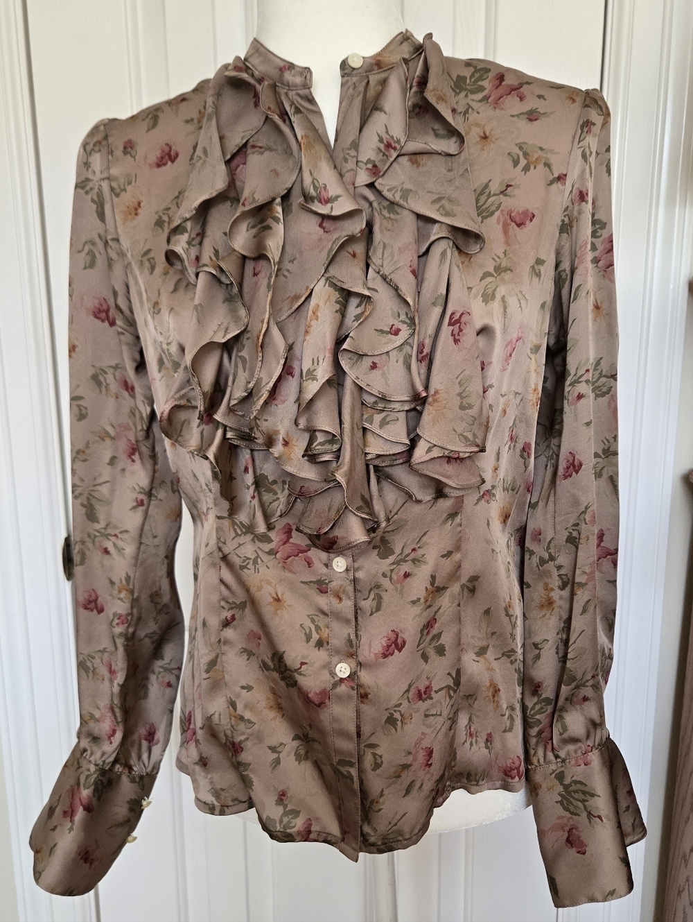 Lauren Ralph Lauren Silk Ruffle Blouse - EUC